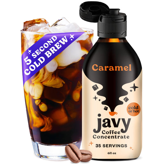 Javy Coffee Concentrate - Cold Brew Coffee, Perfect for Instant Iced Coffee, Cold Brewed Coffee and Hot Coffee, 35 Servings - Caramel