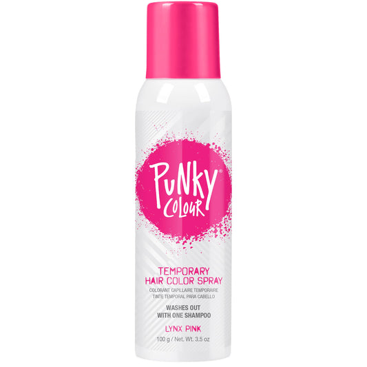 Punky Temporary Hair Color Spray, Lynx Pink, Fast-Drying, Non-Sticky, Non-Damaging, Travel Size Hair Dye for Instant Vivid Hair Color, 3.5 oz