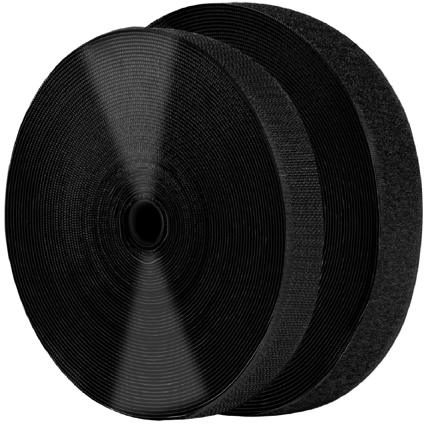 1 Inch x 82 Feet Black Self Adhesive Hook and Loop Tape Sticky Back Roll, Nylon Heavy Duty Loop Strips with Adhesive, Multi-Function Hook Loop Tape for Crafting & Wall Hanging - Black