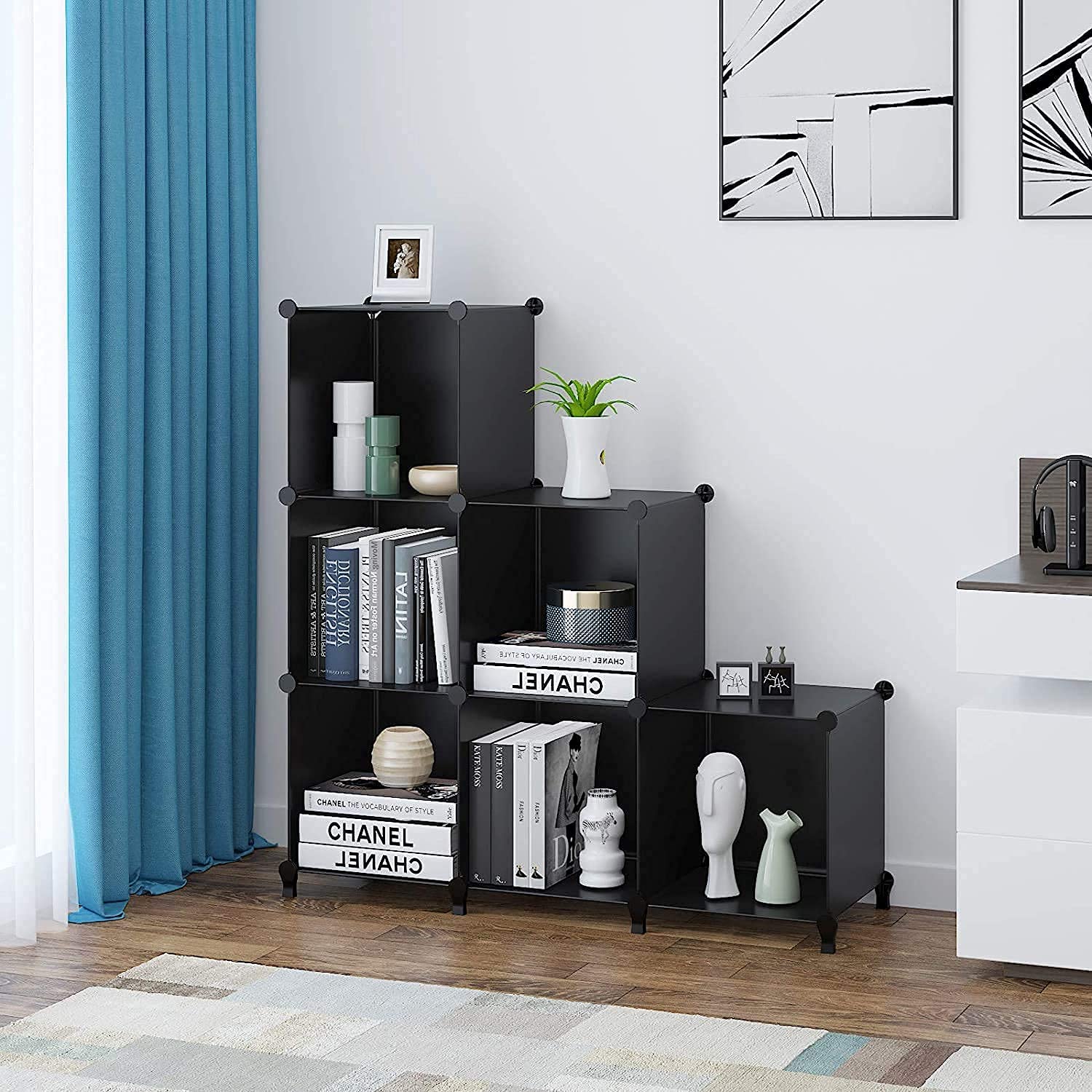 HOMIDEC 6-Cube Storage Organizer, Closet Organizer Storage Cabinet Shelf Bookcase Bookshelf,Storage Cubes Organizer Cabinet for Kids,Closet, Bedroom,Bathroom