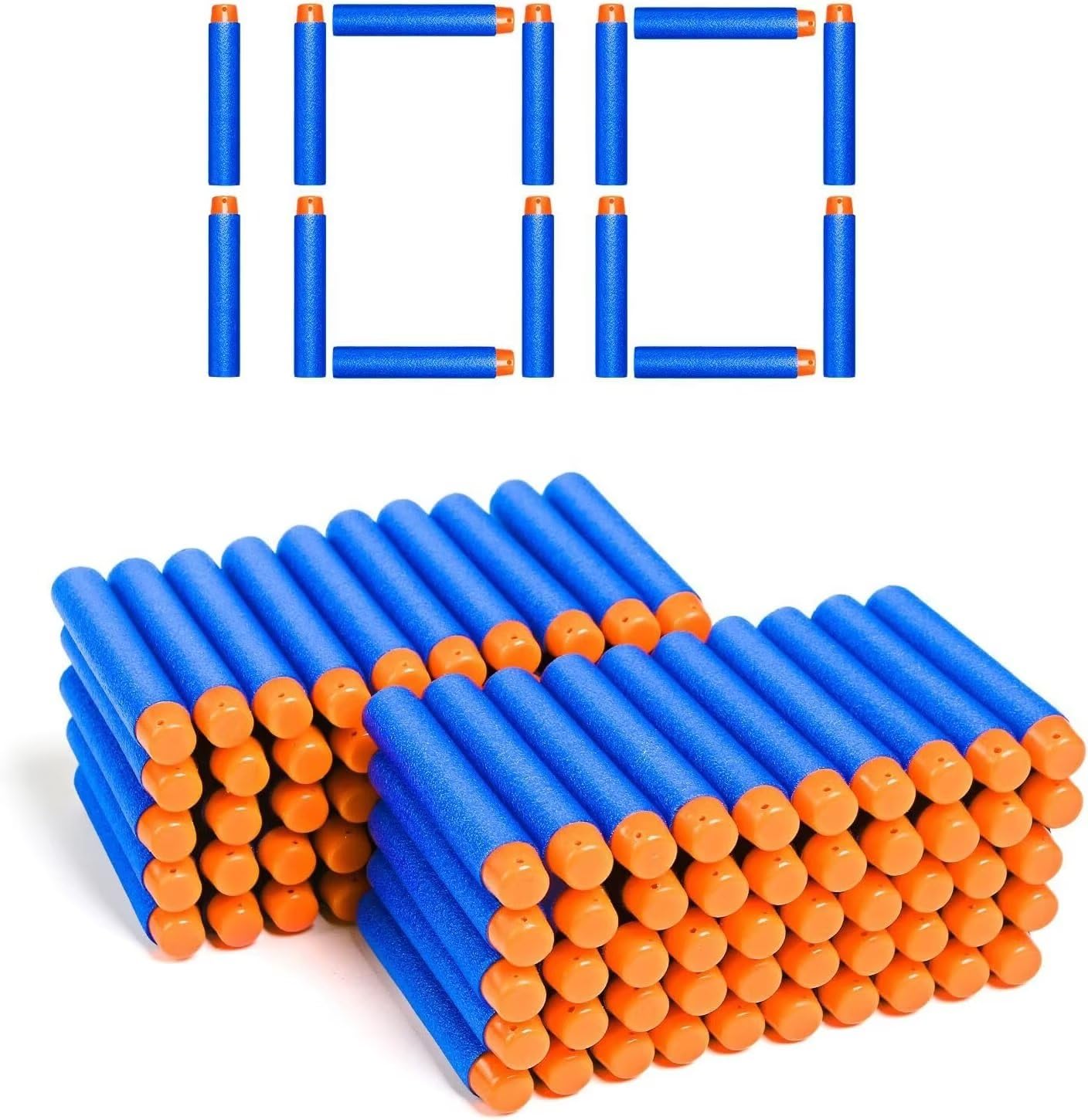 100 Nerf N Strike Blaster Compatible Dart Bullets, Compatible with All Elite 2.0 Series Blasters Blue