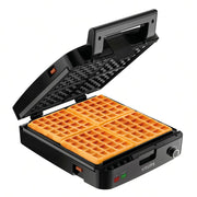 KRUPS 4-Slice Belgian Waffle Maker: Stainless Steel, 5 Browning Levels, Audible Ready Beep, Removable Plates, 1200W, Silver/Black - Perfect for Family Breakfasts
