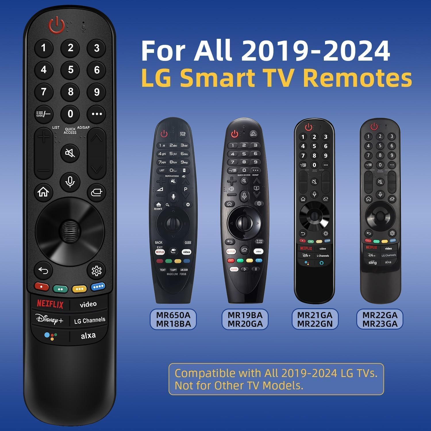 Replacement for LG TV Remote, for All 2019-2024 LG Remote Control for Smart TVs, for Magic MR20/21/22/23/24GA with Voice and Pointer Function. 1-Year Warranty.