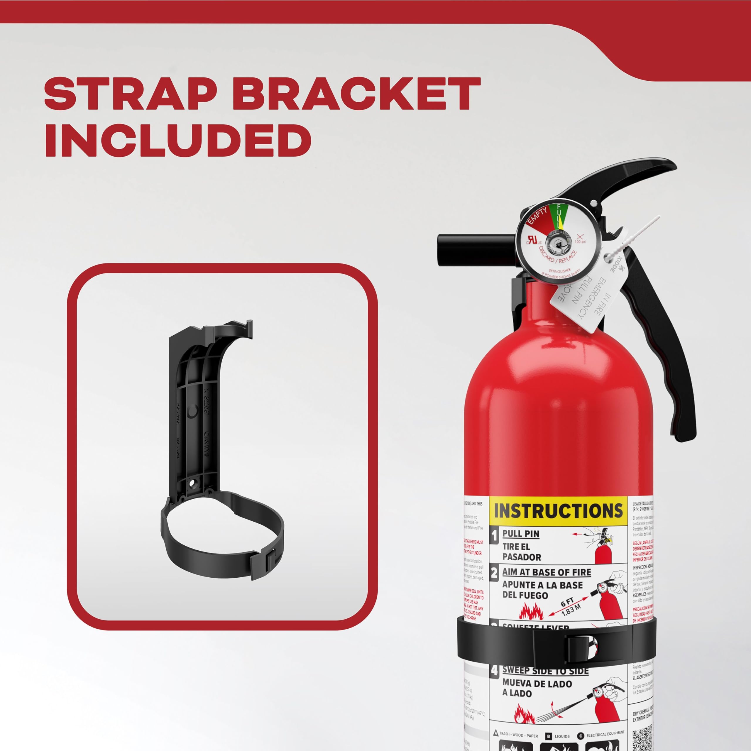 Kidde, FA110G, Multi Purpose Fire Extinguisher for Home, Office, Dorm, Residential, 1A10BC