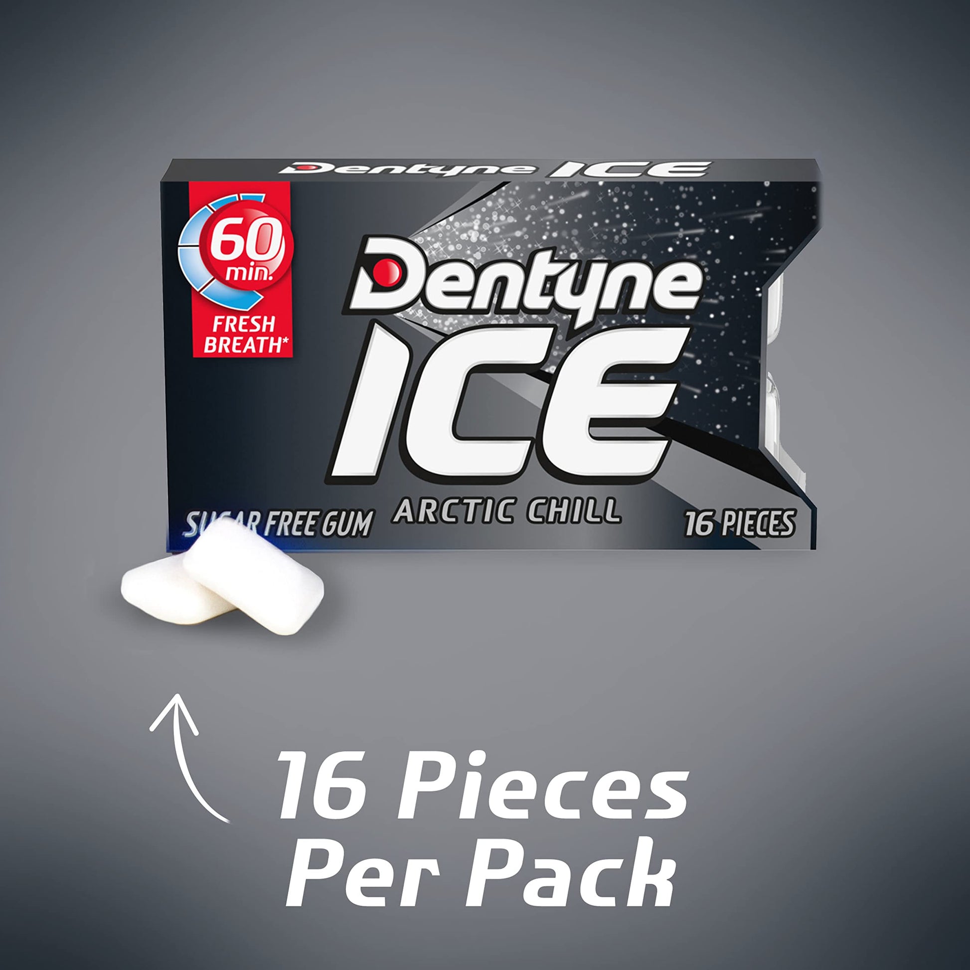 Dentyne Ice Arctic Chill Sugar-Free Chewing Gum, 9 Packs of 16 Pieces (144 Total Pieces)