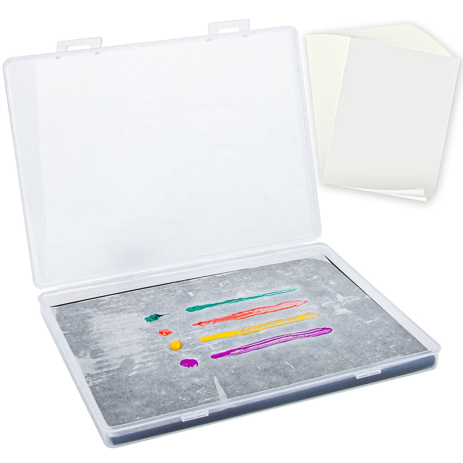 Stay Wet Palette for Acrylic Painting Garpernics Wet Palette Tray with Sponges and 100 Papers for Acrylic Paints, Keep Paint Wet and Fresh for Miniatures