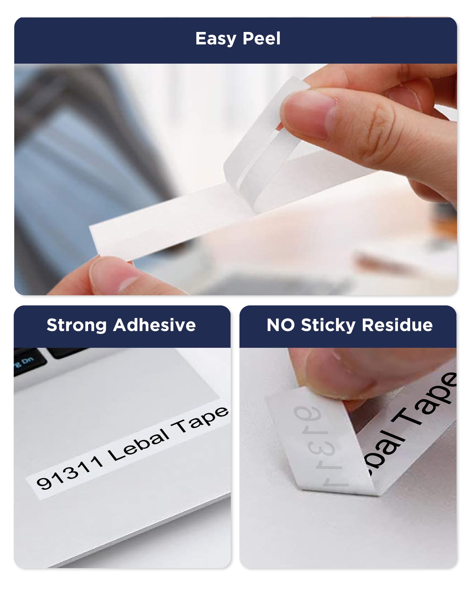 TZe-251 Label Maker Tape 24mm 0.94 Laminated White Replacement for Brother P-Touch Label Tape TZe251 TZ-251 Black on White 1 Inch TZe Tz Tape Work for Brother PT-D600 PT-D610BT PTP700 PTP710BT, 4-Pack