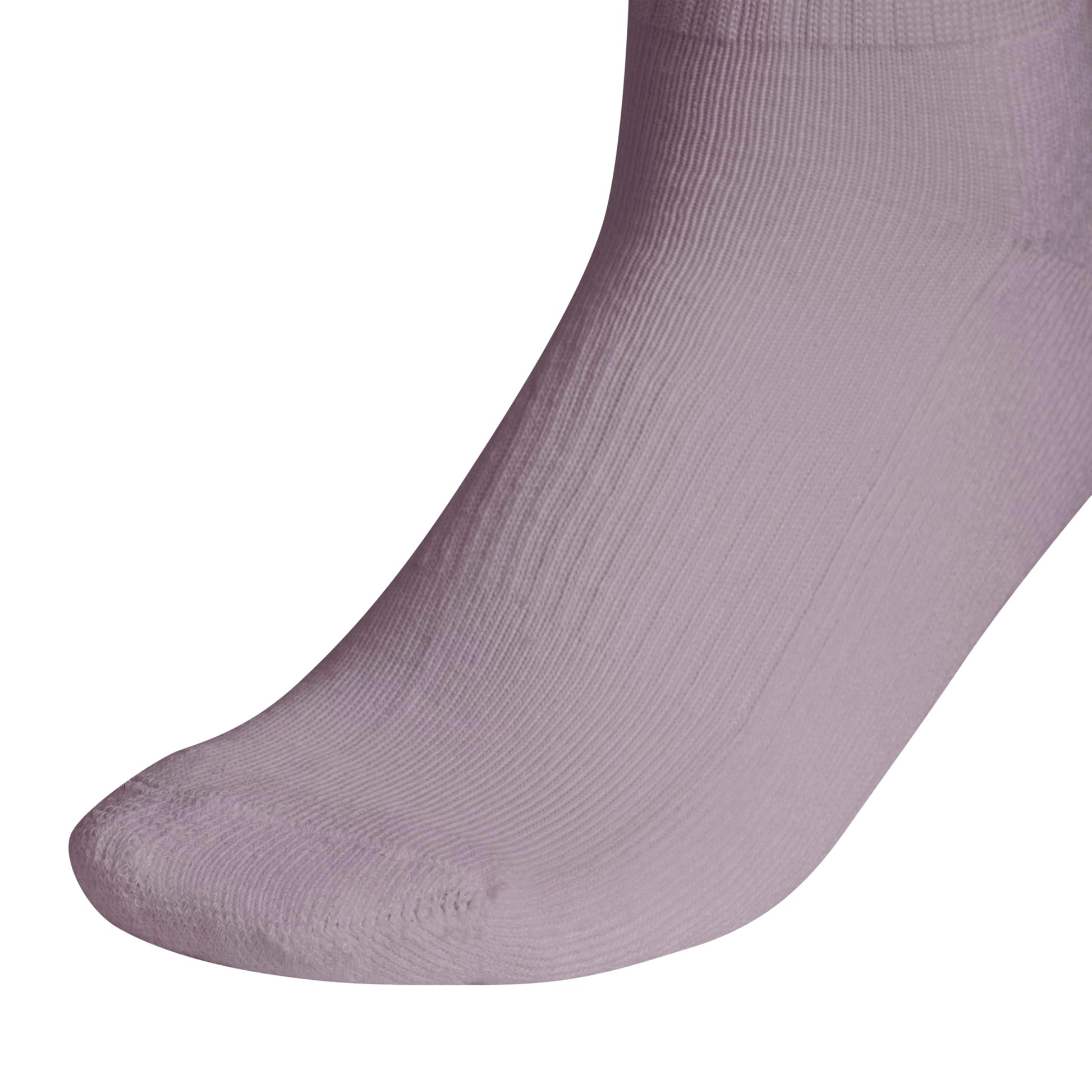 adidas Women's Ankle Socks, Athletic Cushioned Quarter Fit, 6-Pack, Durable, Comfortable, Cooling, with Compression, Preloved Fig Purple/Clear Onix Grey/White, M