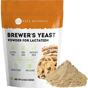 Kate Naturals Brewers Yeast Powder for Lactation Support & Nursing Moms. Debittered Brewer's Yeast for Lactation Cookies & Lactation Supplement (12oz, Gluten Free, Non-GMO)