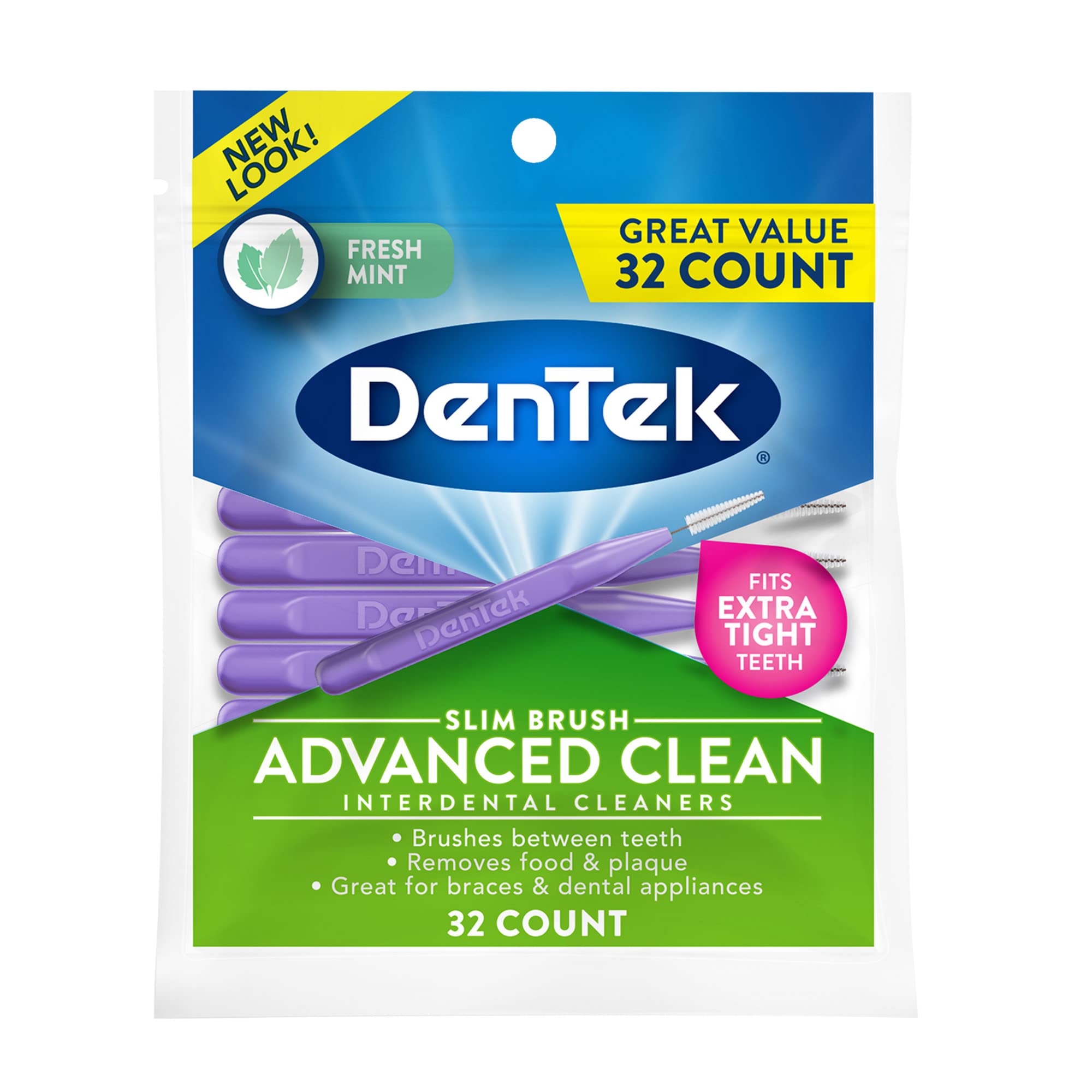 DenTek Slim Brush Advanced Clean Interdentalreiniger, extra eng, 32 Stück