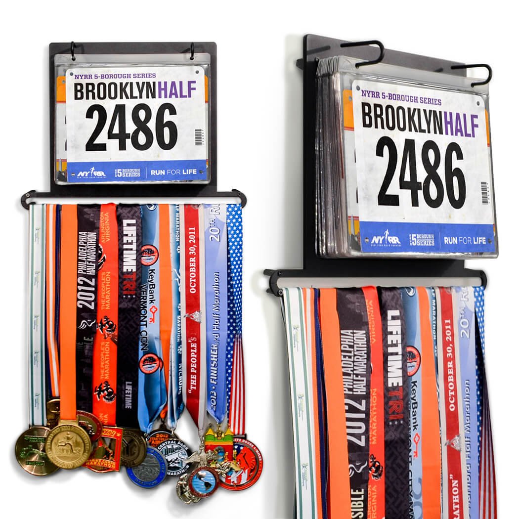 Gone For a Run BibFOLIO Plus Race Bib Holder and Running Medal Hanger Display | Race Medal Holder Display and Running Bib Holder for Runners | Race Bib and Race Medal Display for Runners