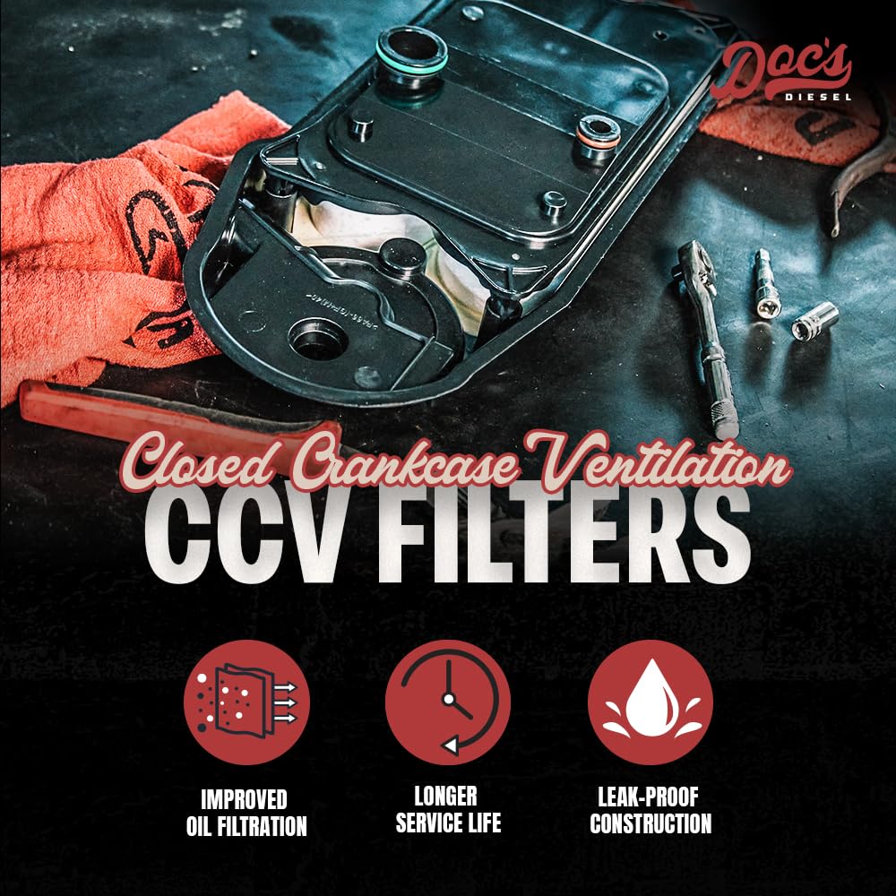 Doc's Diesel CCV Filter D804418 | Compatible with RAM 6.7L Cummins 2500, 3500, 4500, 5500 2007.5+ | Replaces CV52001
