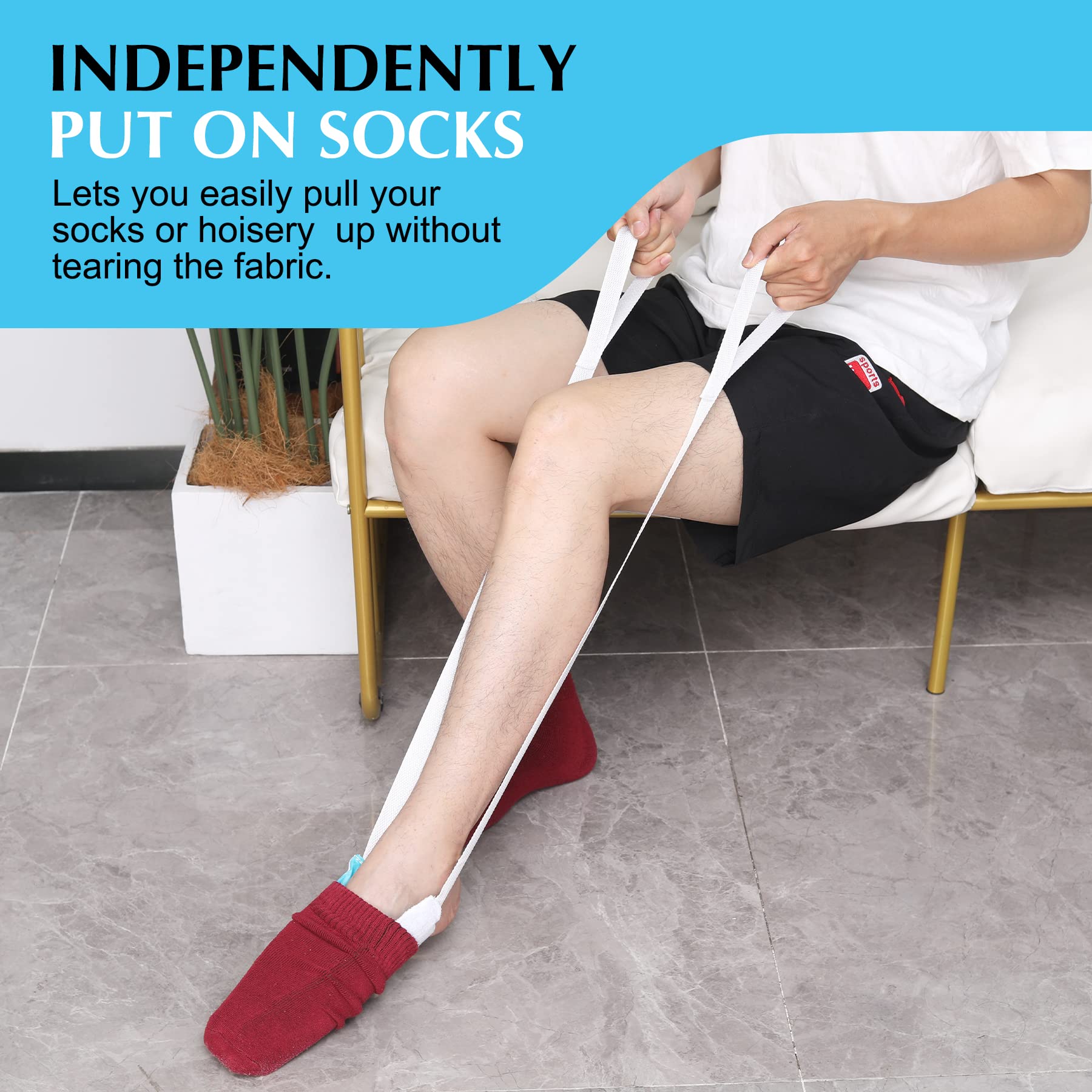 CAidRE Sock Aid - Sock Aid Device for Seniors, Disabled, Pregnant - Sock Helper Aide Tool - Sock Assistant Device No Bending