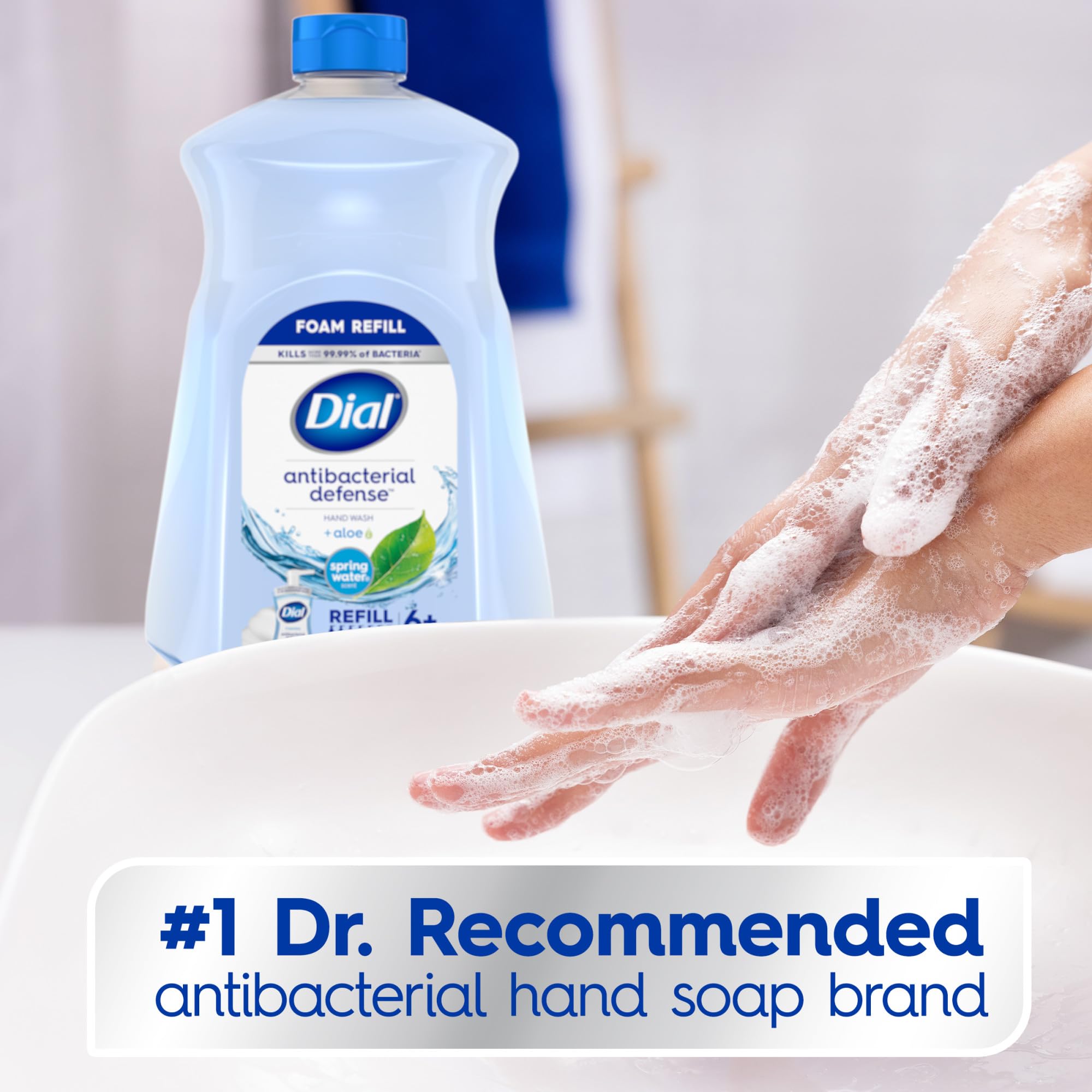 Dial Antibacterial Foaming Hand Soap Refill, Spring Water, 52 fl oz (Pack of 1)