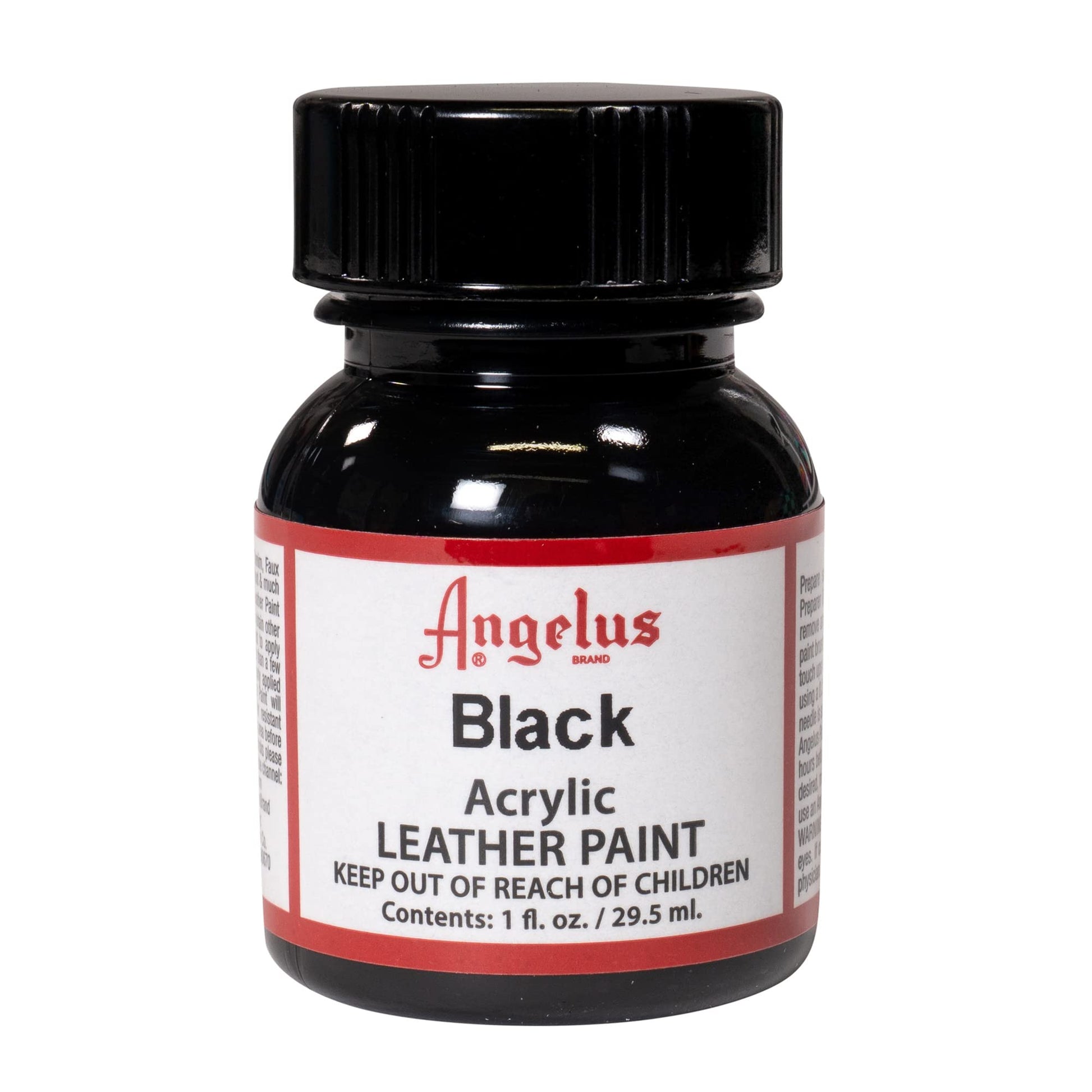 Angelus Acrylic Leather Paint For Shoes, Sneakers, Leather, Canvas, Furniture, and More - 1 Fl Oz, Black