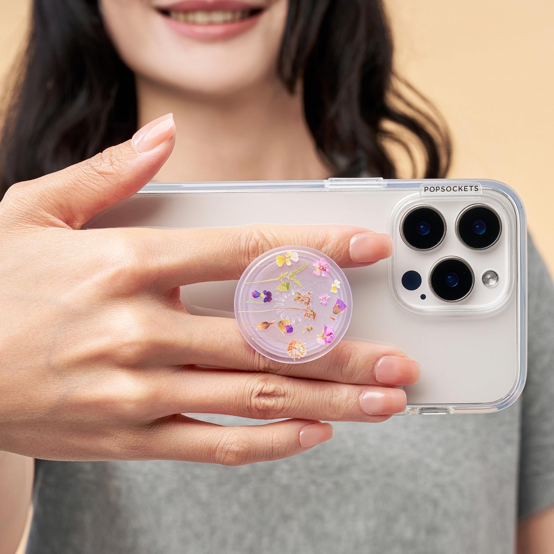 ​​​​PopSockets Phone Grip with Expanding Kickstand, Adhesive Grip, Cute PopSockets - Purple Fields
