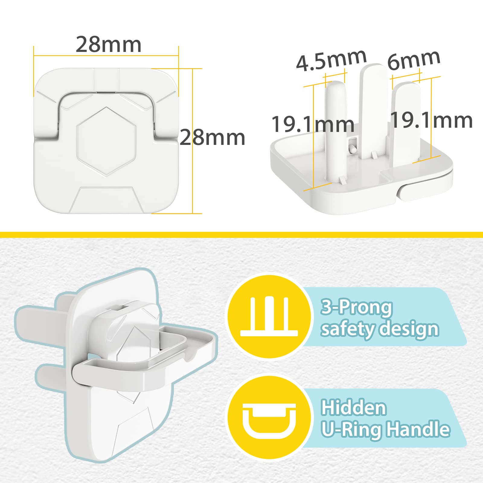 4our Kiddies Baby-Proof Outlet Covers (60 Pack) - Child Safety Electric Plug Protectors to Prevent Power Shock