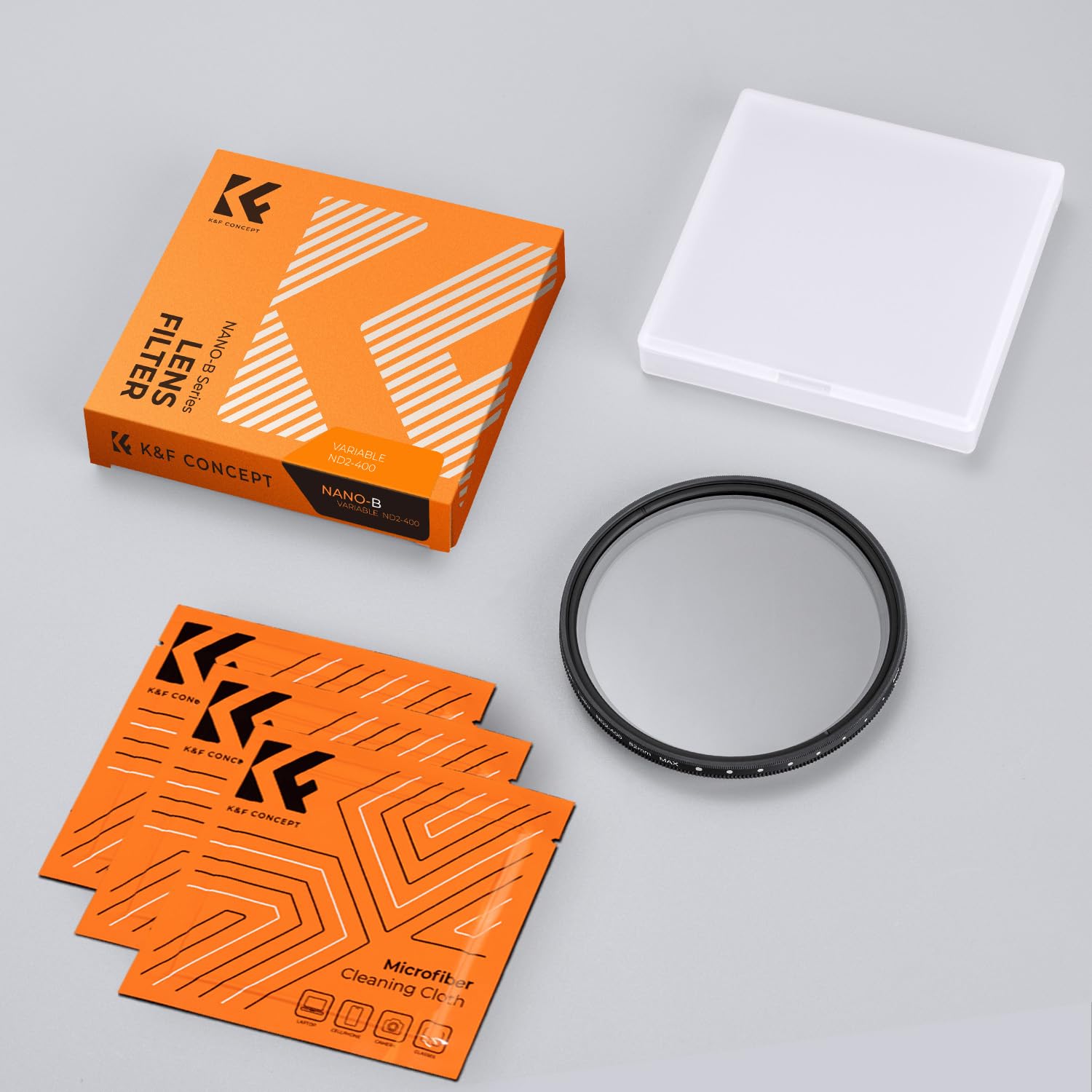K&F Concept 67mm Variable ND2-ND400 ND Lens Filter (1-9 Stops) for Camera Lens Adjustable Neutral Density Filter with Microfiber Cleaning Cloth (B-Series)