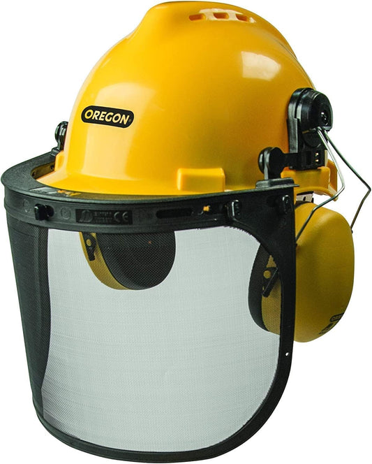 Oregon 563474 Chainsaw Safety Protective Helmet with Visor Combo Set, Yellow