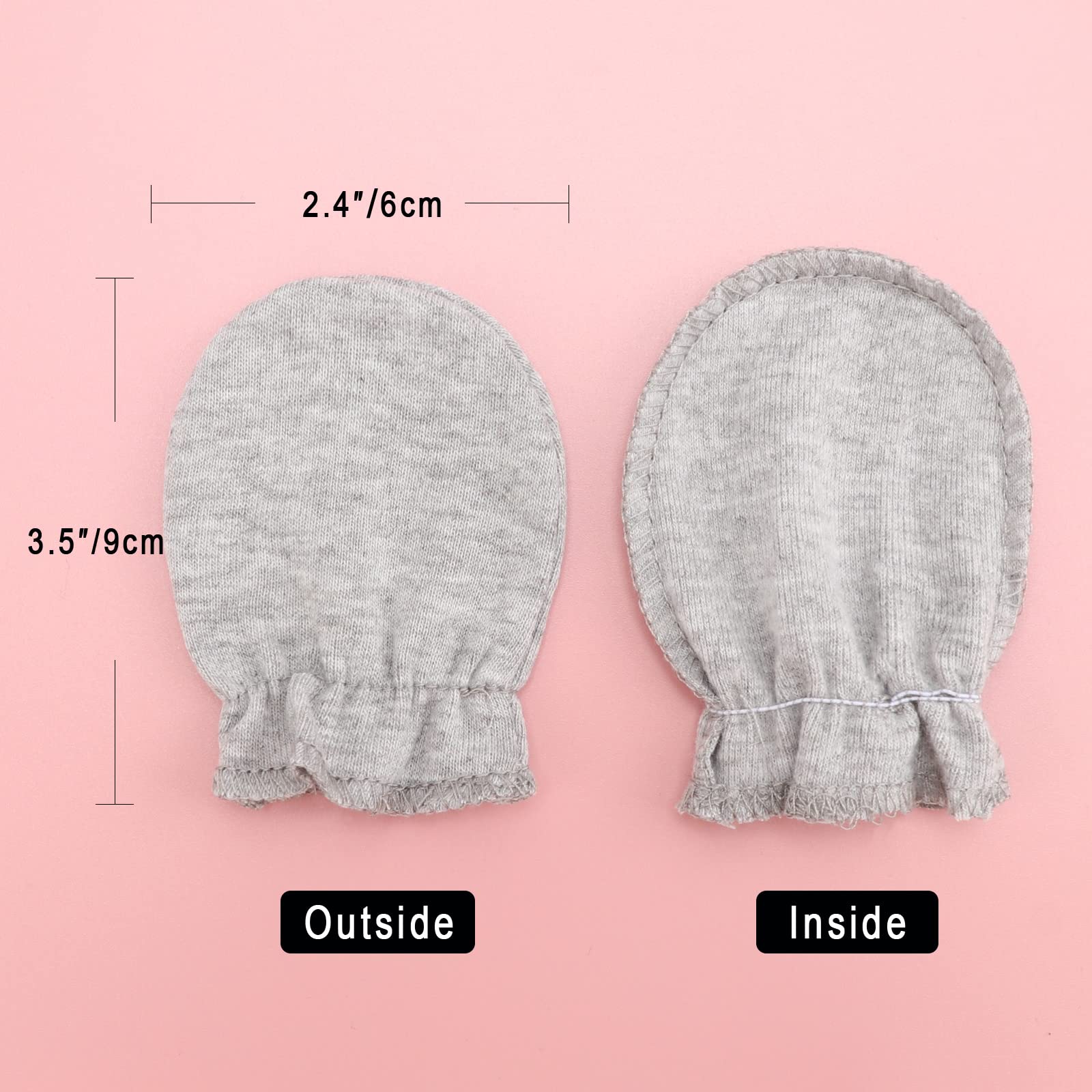 BQUBO Newborn Infant Toddler Mittens Leopard Print No Scratch Cotton Elastic Wrist Gloves Hypoallergenic for 0-6 Months Baby Boys Girls