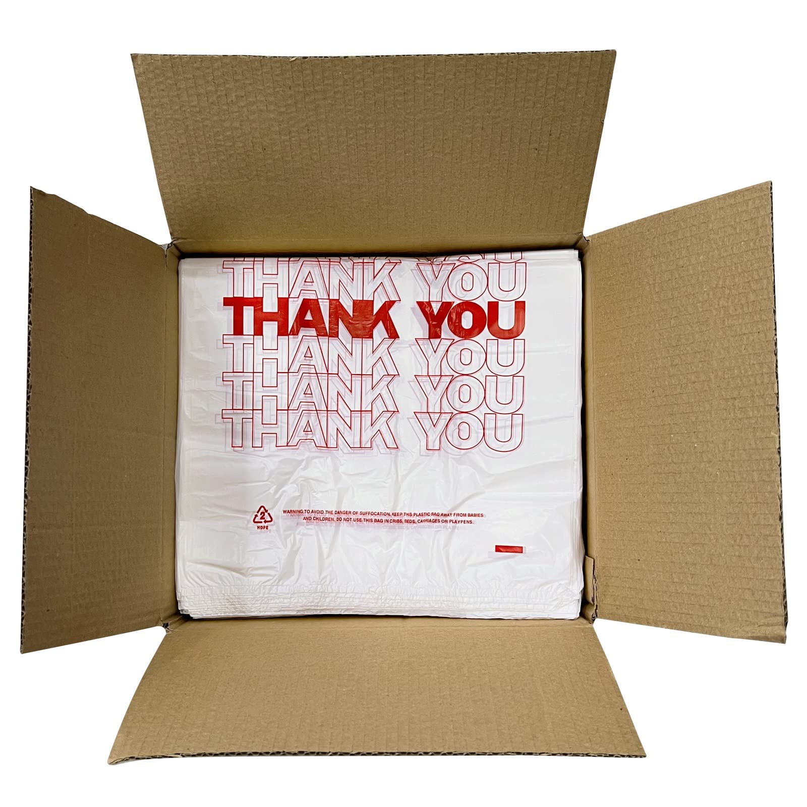 TashiBox Shopping Bags/Thank You Bags/Reusable and Disposable Grocery Bags - Measures 11.5"" X 6.25"" X 21"", 15mic, 0.6 Mil (308)", transparent (Bag-308)