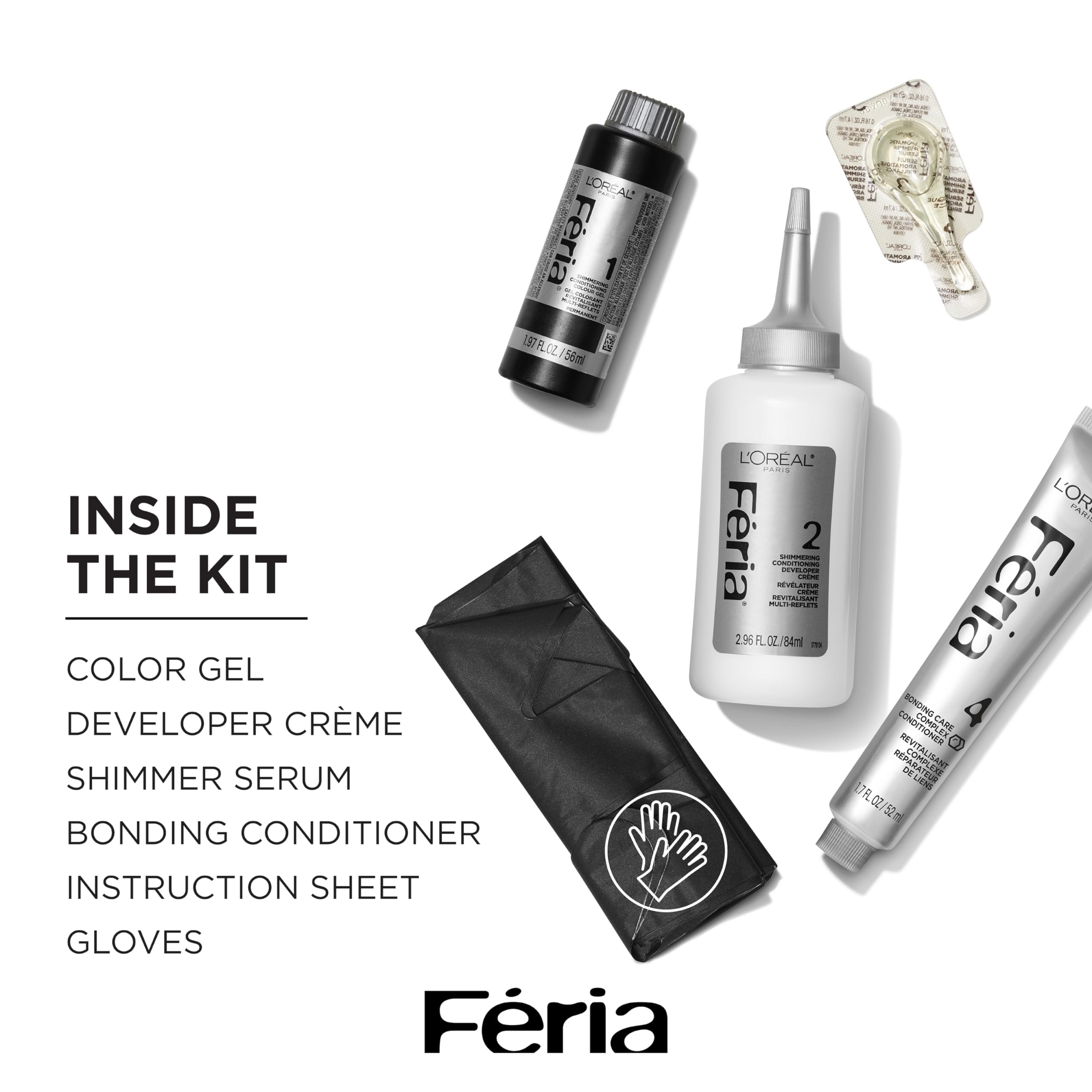 L'Oreal Paris Feria Multi-Faceted Shimmering Permanent Hair Color, B61 Downtown Brown (Hi-Lift Cool Brown), Pack of 1, Hair Dye