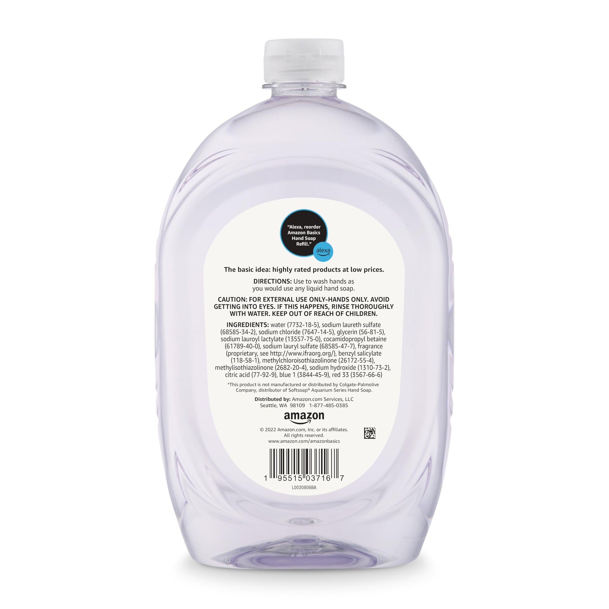 Amazon Basics Gentle & Mild Clear Liquid Hand Soap Refill, Triclosan-Free, 50 Fl Oz (Pack of 2) (Previously Solimo)