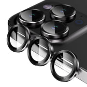 Jeluse 3X2 Pack Camera Lens Protector for iPhone 16 Pro Max/iPhone 16 Pro/iPhone 14 Pro Max/iPhone 14 Pro, 9H Tempered Glass Screen Protector Cover [Alignment Kit] Metal Individual Ring
