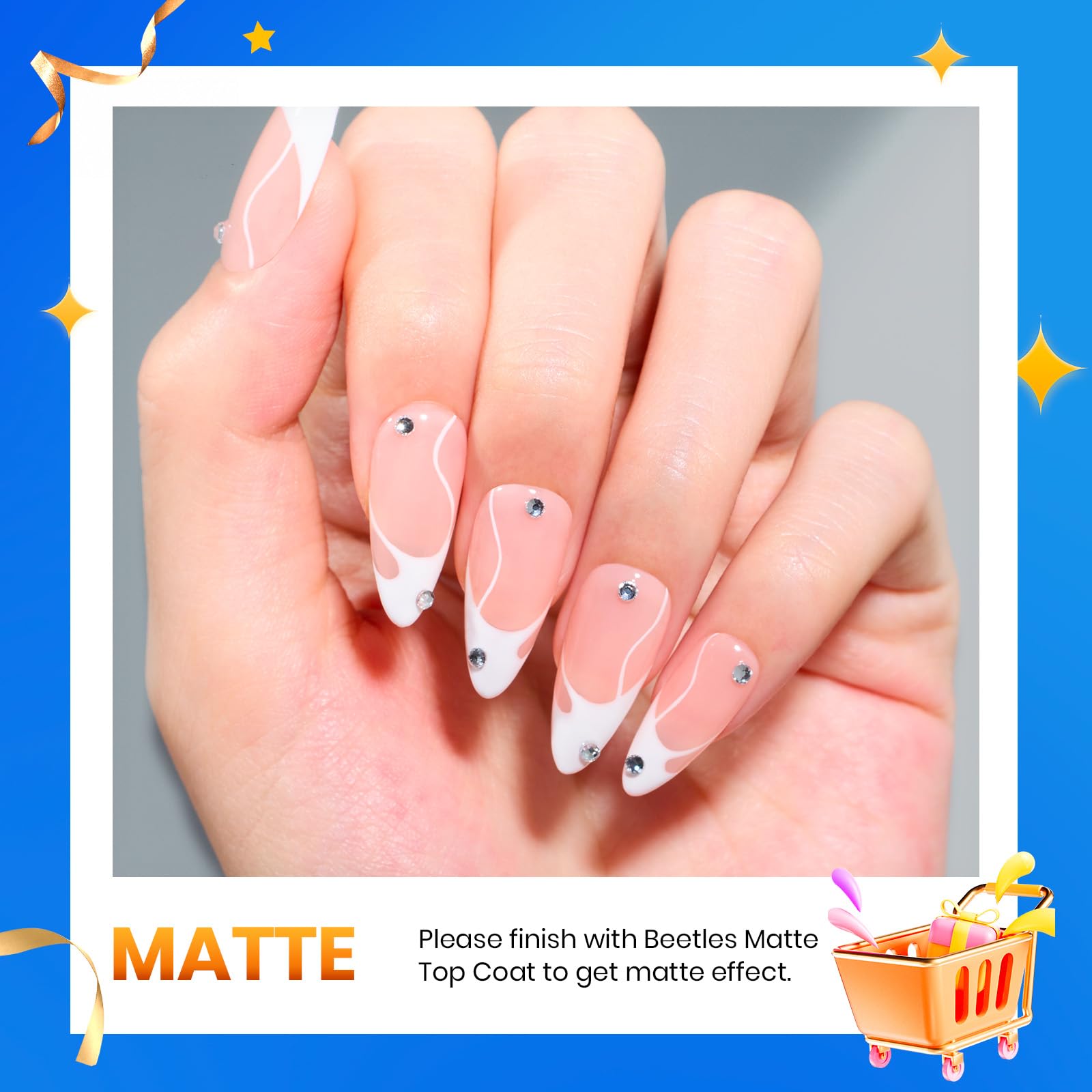 Beetles White Gel Nail Polish,15ml Fall Soak Off UV Gel Polish French Nail Art Manicure Salon DIY Design at Home Gift for Women
