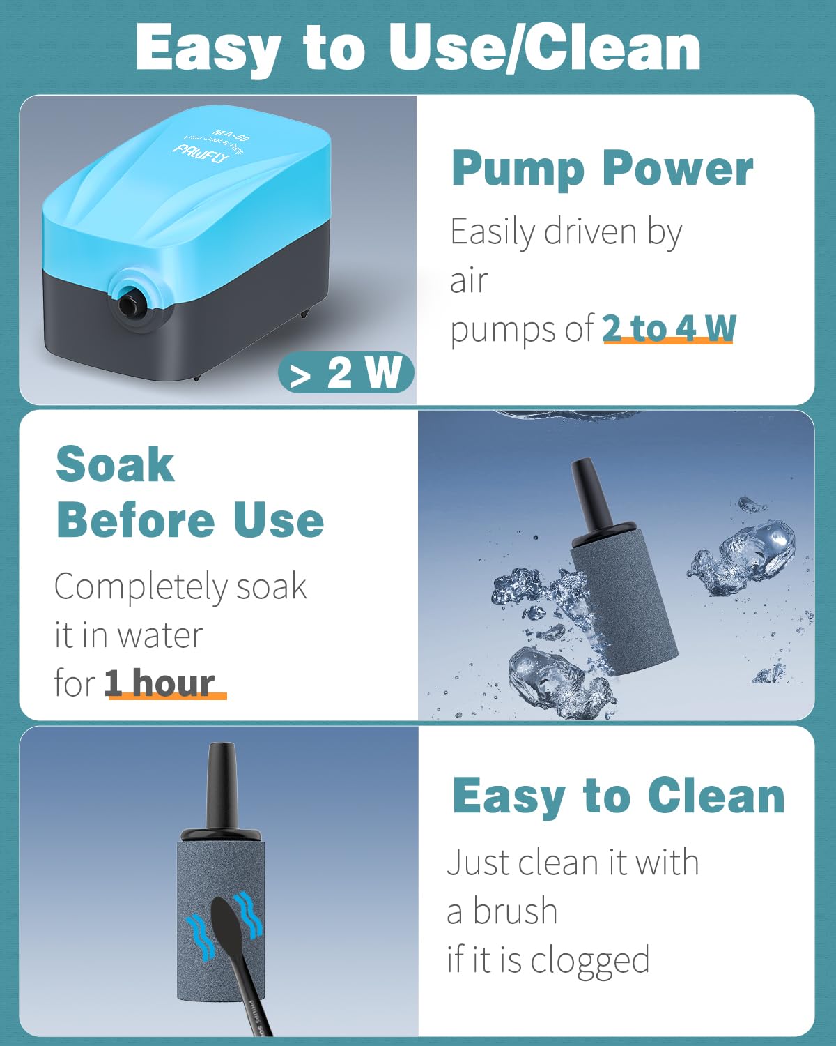 Pawfly Aquarium Air Stone 1 Inch, Fish Tank Air Stone Aerator Bubble Diffuser for Nano Air Pumps Small Buckets and Fish Tanks, 10 Pack