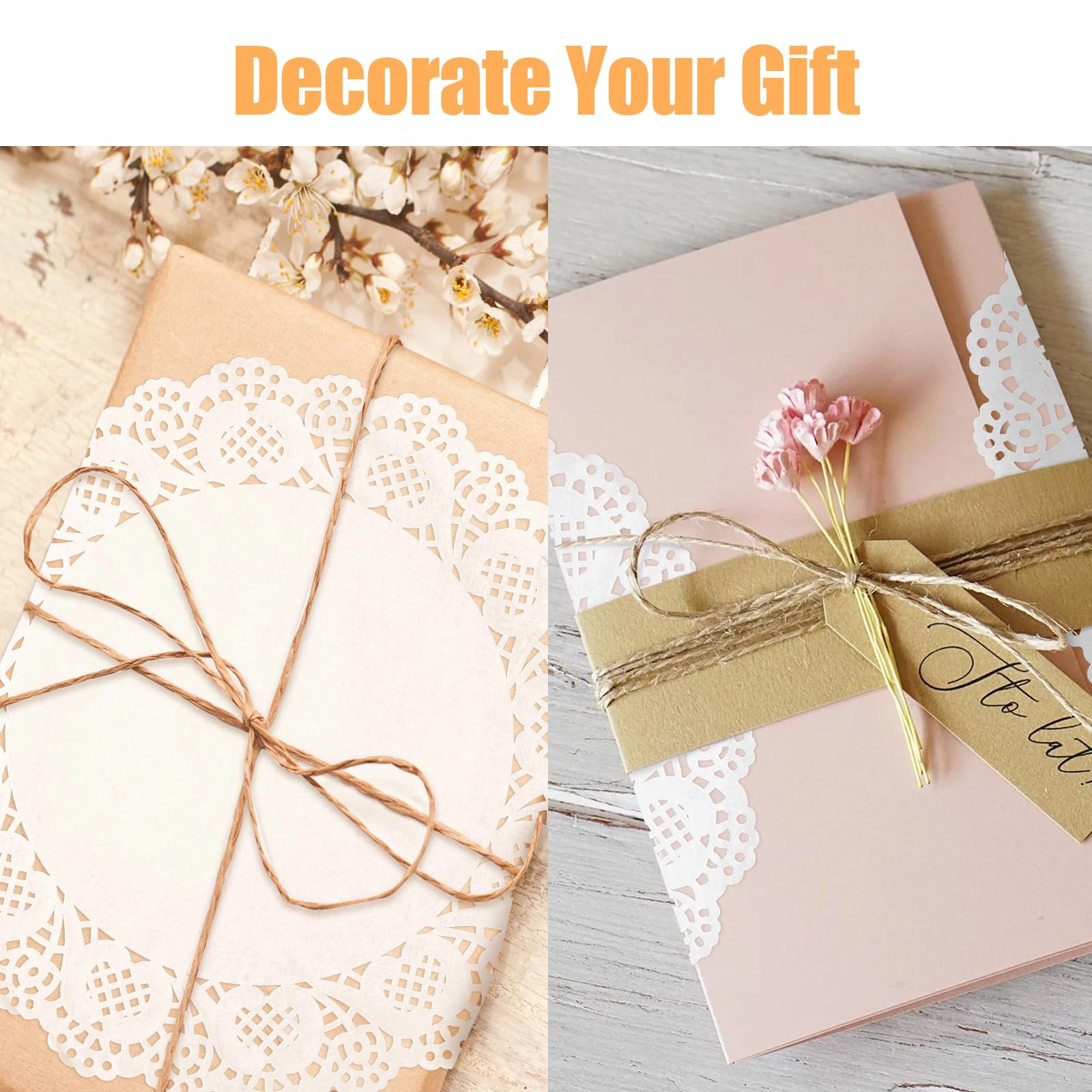 100 Pieces Paper Doilies, 12 Inch Doilies for Food, Disposable Lace Paper Doilies for Tables, Round Paper Placemats Bulk for Cakes Desserts Crafts (White)