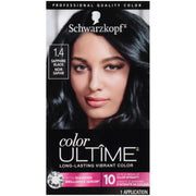 Schwarzkopf Color Ultime Hair Color, 1.4 Sapphire Black, 1 Application - Permanent Black Hair Dye for Vivid Color Intensity and Fade-Resistant Shine up to 10 Weeks
