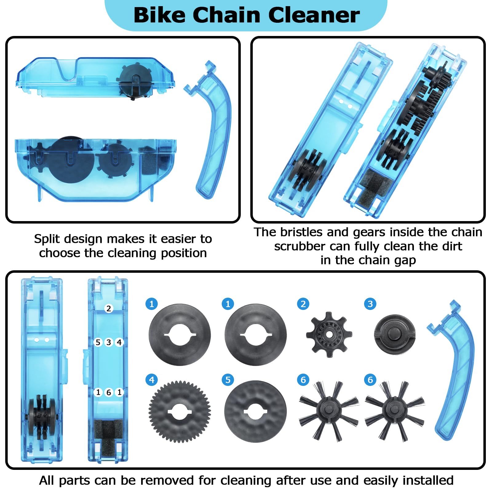focopot Bike Cleaning Kit Including Bicycle Chain Cleaner Degreaser,Cycling Chain Lube,Cleaner Brush Tool,Scrubber,Suitable for Mountain/MTB,Ebike,Road Bike and Trail Bikes