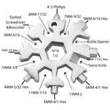 3 Pack 18-in-1 Snowflake Multi Tool, Stainless Steel Snowflake Multi-Tool Bottle Opener/Flat Phillips Screwdriver Kit/Wrench, 18 in 1 Stainless Multitool (Standard, Stainless)