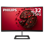 PHILIPS 322E1C 32" Super-Curved Frameless Monitor, Full HD VA, 104% sRGB, Adaptive-Sync 75Hz, VESA, 4Yr Advance Replacement Warranty, Black/Silver