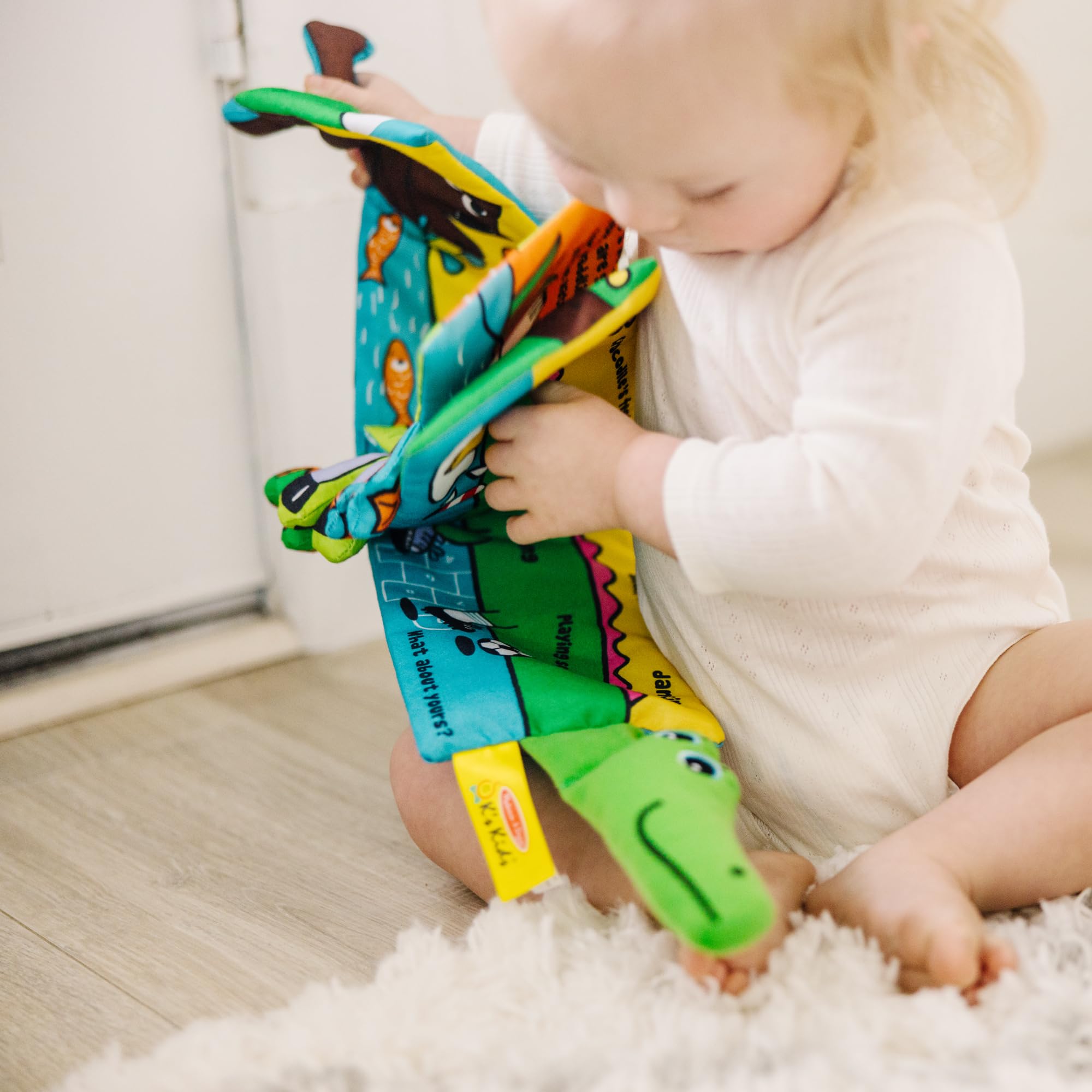 Melissa & Doug Soft Activity Baby Book - Whose Feet? Sensory Toys for Toddlers, Travel Toys for Toddlers Boys and Girls