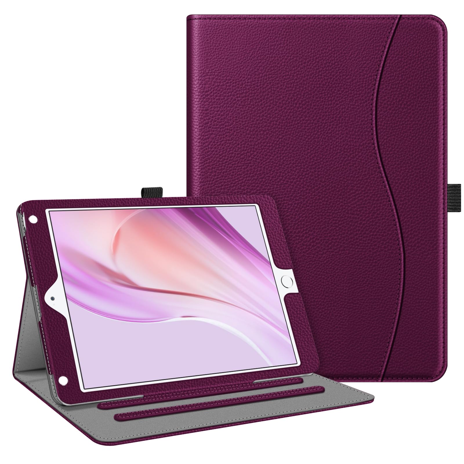 Fintie Case for iPad 6th / 5th Generation (2018 2017 Model, 9.7 Inch), iPad Air 2 / iPad Air 1 (9.7 Inch) - [Corner Protection] Multi-Angle Viewing Stand Cover with Pocket, Purple