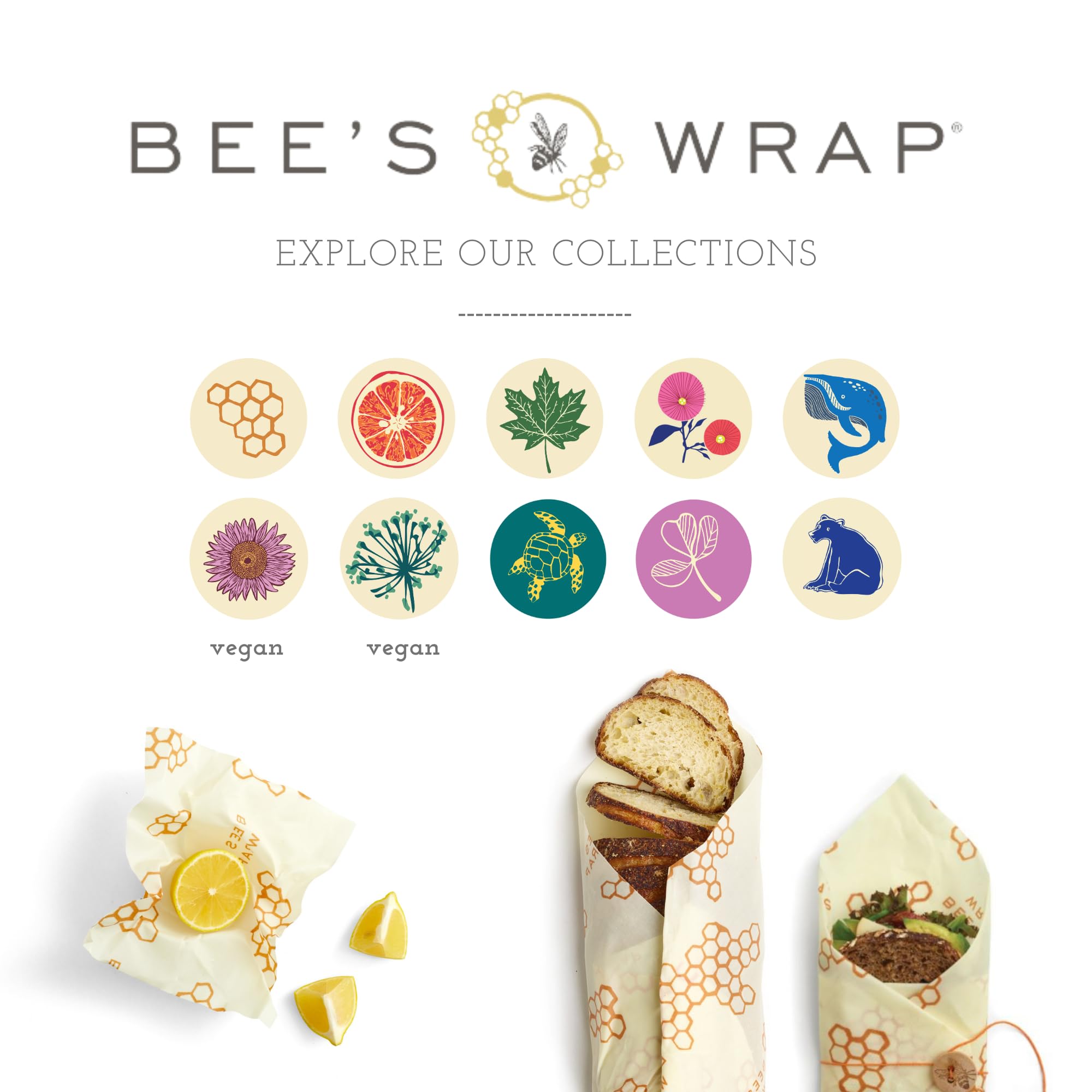 Bee's Wrap Beeswax Wraps for Food - Honeycomb Cut to Size 14x52" Wax Paper Roll - Made in USA Reusable Waxed Paper & Bowl Covers - Organic & Eco-Friendly Alternative to Aluminum Foil & Plastic Wrap