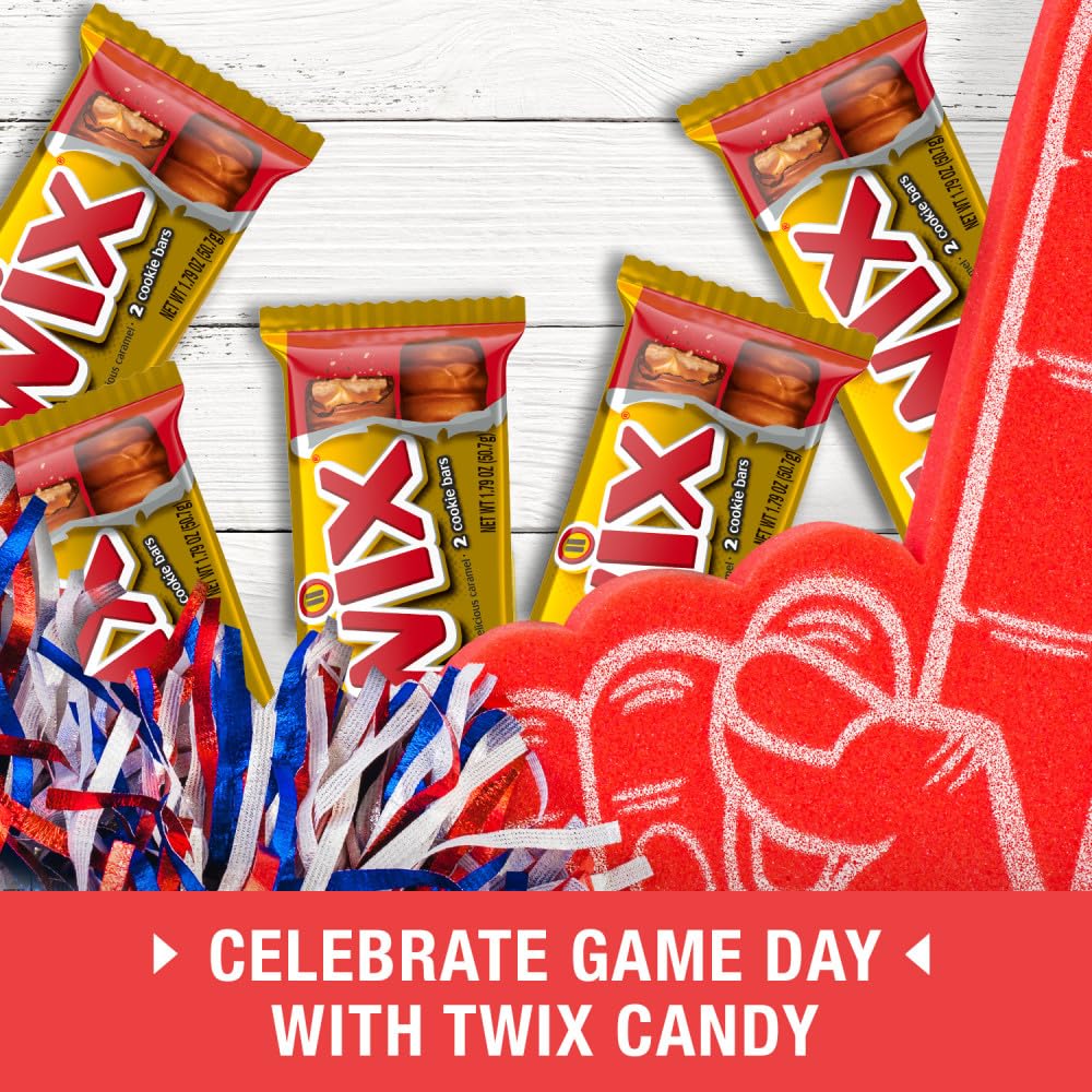 TWIX Bulk Chocolate Candy Individually Wrapped, Full Size, Caramel Chocolate Cookie Candy Bar, Perfect for Snacks, Parites, Goodie Bags, Holidays 36-Count Box