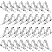 TriPole Tablecloth Clips 32 Pack Picnic Table Clips, Stainless Steel Table Cloth Holder Clips for Outdoor Tables, Metal Tables Cover Skirt Clamps for Camping Dining Wedding Graduation Party Essential