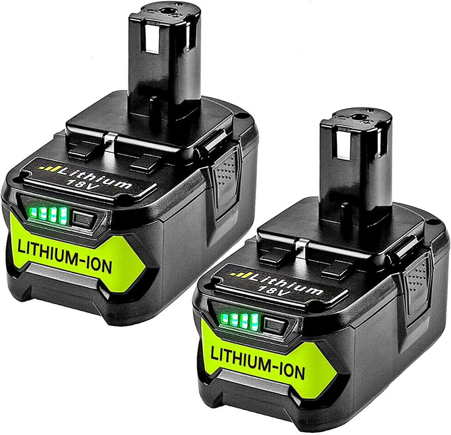 Upgraded 8.0Ah 2Packs P108 18V Battery Compatible with Ryobi 18V ONE+ Battery Replacement P108 P102 P103 P104 P105 P107 P109 P122 Cordless Tool Batteries Rapid Rechargeable Batteries with Indicator