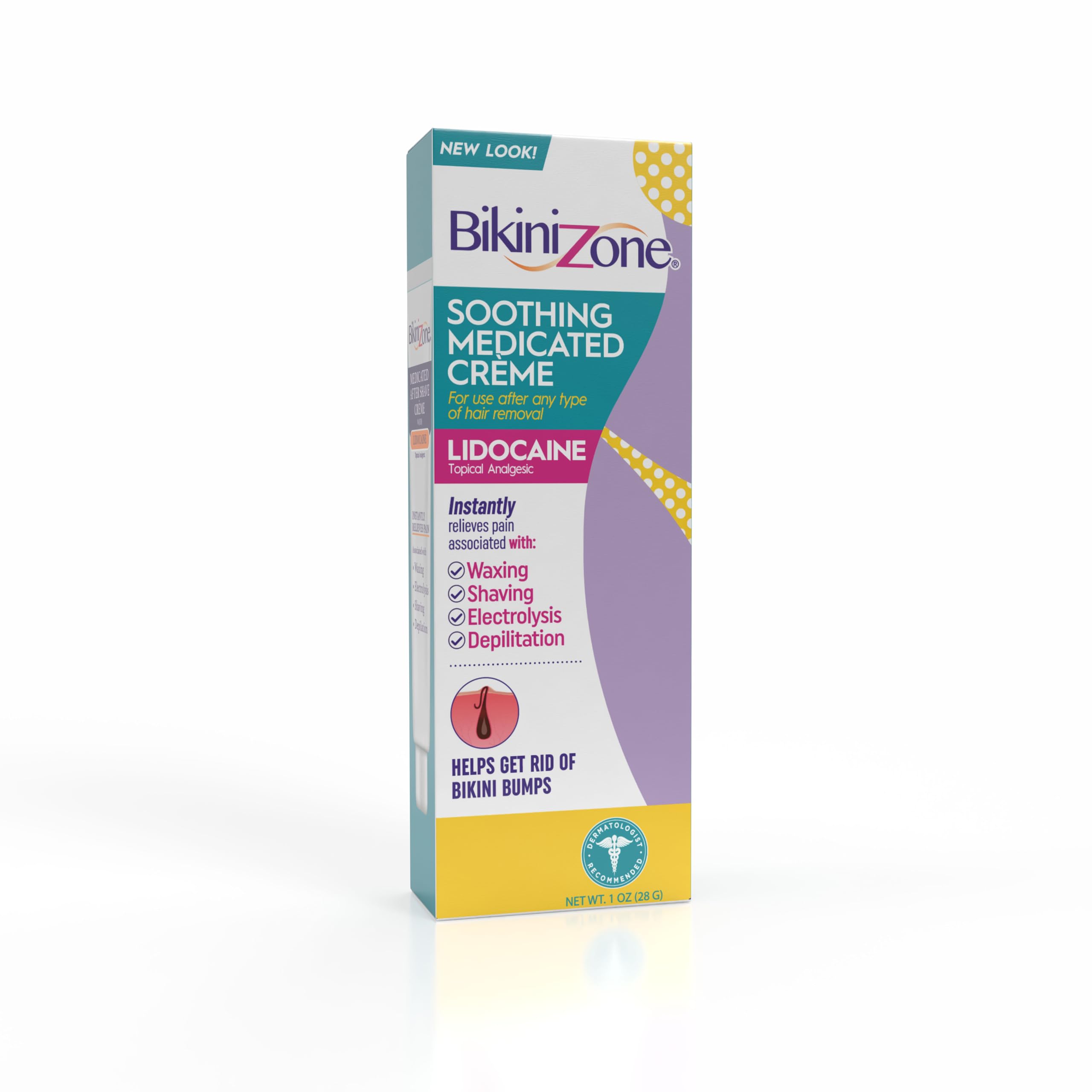 Bikini Zone Medicated After Shave Crème with Soothing Lidocaine, 1 Oz, 1 Pack