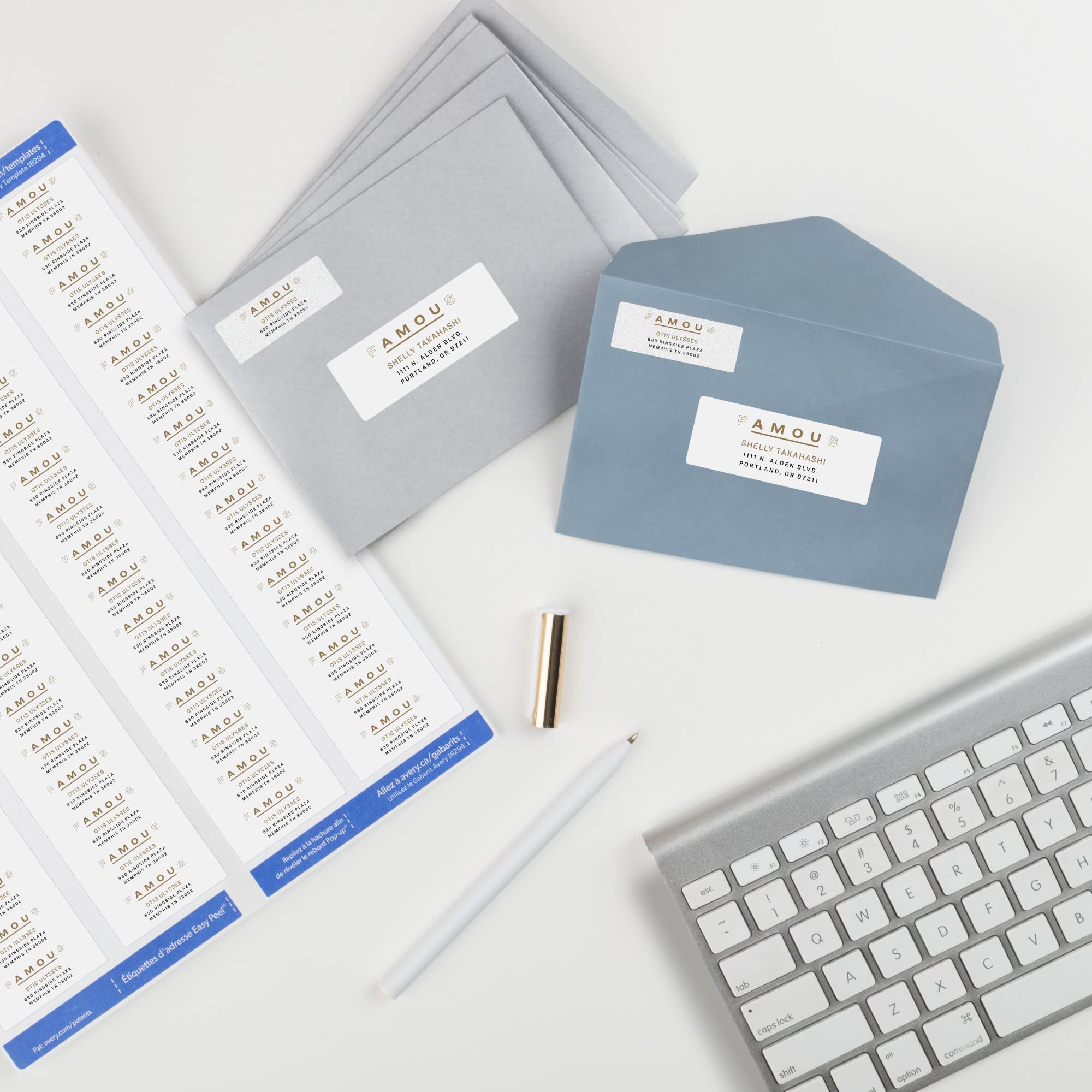Avery Printable Return Address Labels with Sure Feed, 2/3" x 1-3/4", White, 600 Blank Mailing Labels (18294)