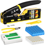 RJ45 Crimp Tool Pass Through Ethernet Crimper Kit Cat5 Cat6 Crimping Tool Kit, RJ45 Ethernet Crimping Tool Kit RJ45 Crimper