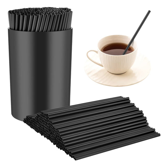 200 Pcs Black Coffee Stirrer and Holder Set Coffee Stir Sticks Coffee Stirrers Plastic Coffee Stir Stick Holder Black for Mixing Coffee Milk Cocktail Drinks Coffee Home Kitchen Party Supplies