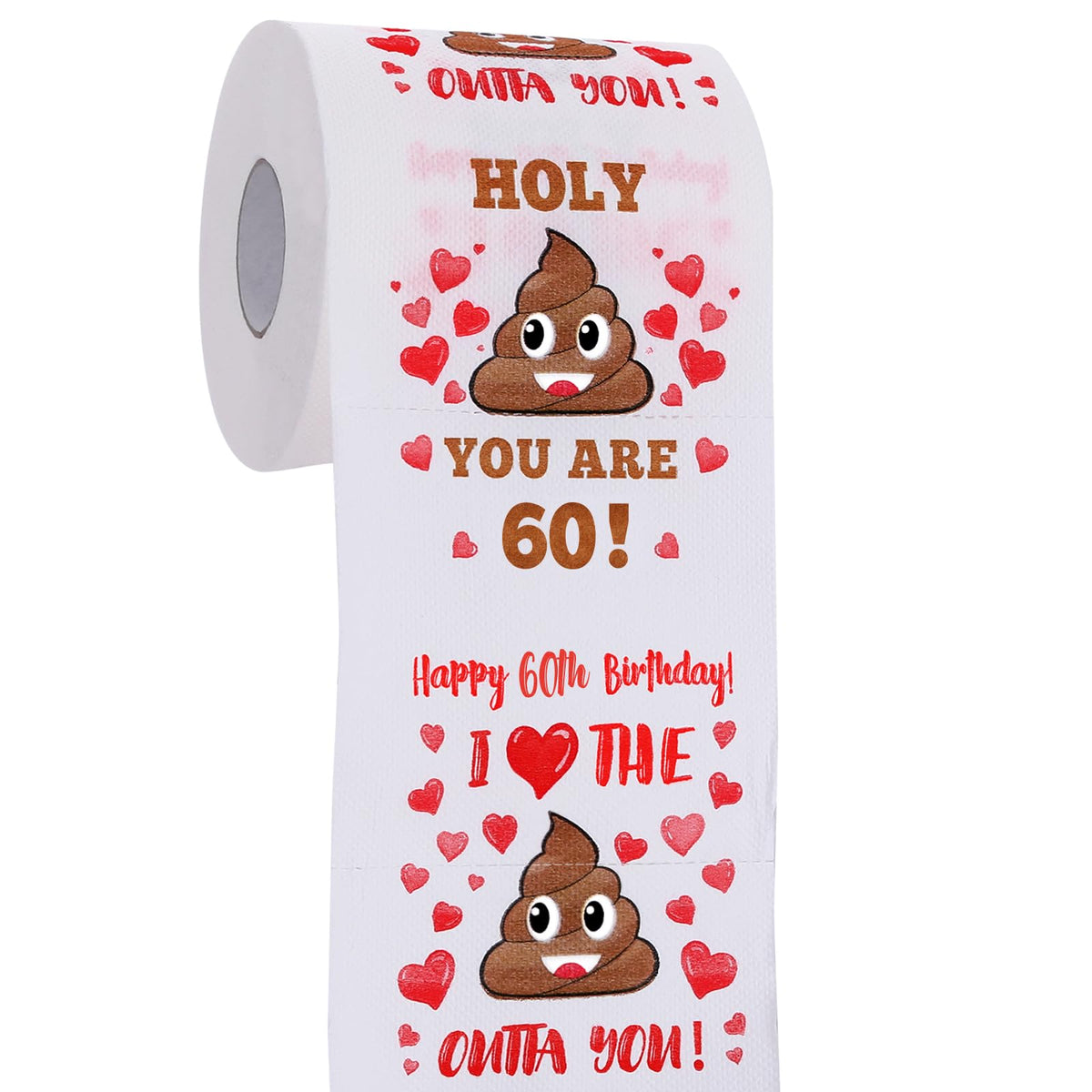 60. Geburtstagsgeschenke für Frauen, Männer, sie, ihn – Lustiges Scherz-Toilettenpapier – 60. Geburtstagsdekorationen, Partyzubehör, Gastgeschenke – 60 Jahre alt, lustige Geschenkideen, neuartiges Geburtstagsgeschenk für Freunde, Familie