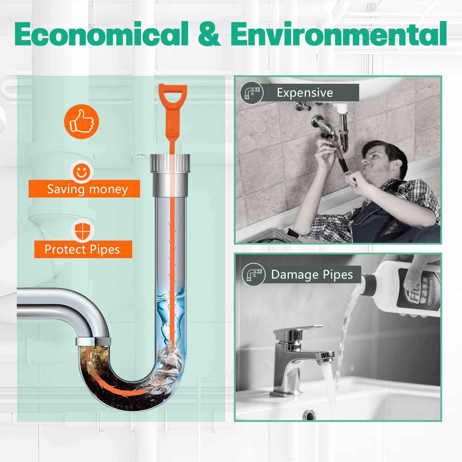 ARCTIC EAGLE Drain Snake Hair Drain Clog Remover - 3 Pack Shower Snake Sink Unclogger Tool with Exquisite Packaging