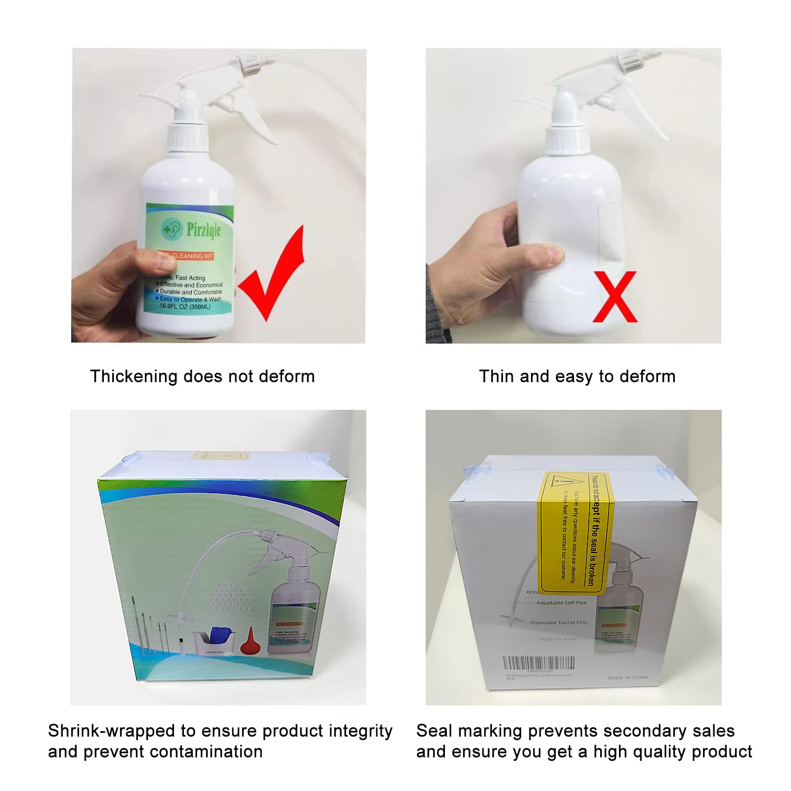 Ear Wax Removal Tool, Ear Cleaning Kits Safe Ear Irrigation Kit Ear Flush Kit for Adults Kid, Ear Wax Washer Device Easy to Operate, Includes Basin, Syringe, Curette Kit, Towel and 40 Disposable Tips