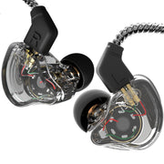 CCZ Yinyoo Melody in Ear Monitors Earphones Headphones Wired Earbuds without Microphone IEM HIFI Bass with 1DD 1BA, Ear fins, 4N OFC Cable for Musicians, Singer, on Stage, Studio (no mic, clear black)