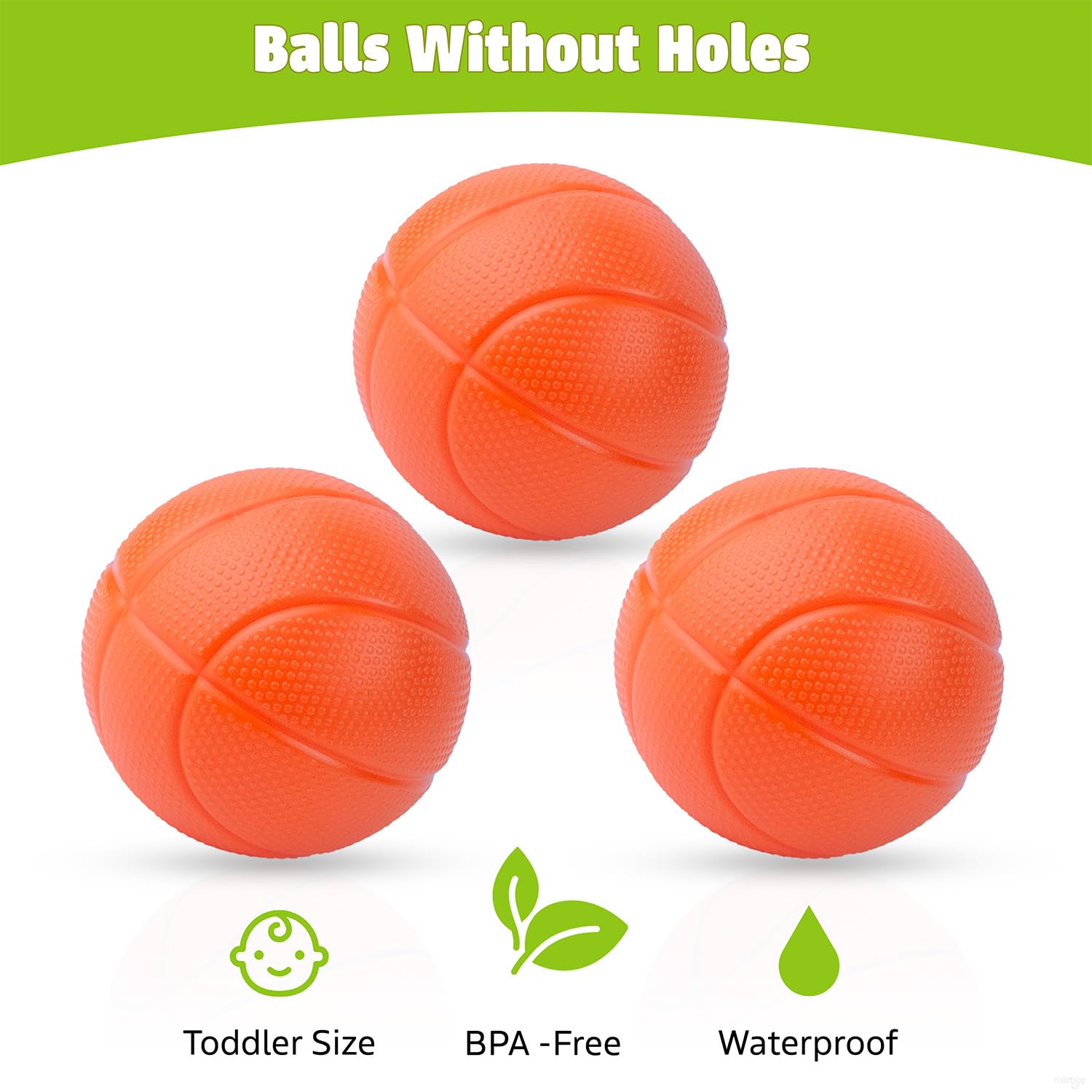 MARPPY Bath Toys - Bathtub Basketball Hoop for Kids Toddlers - Mold Free Bath Toys with Suction Cup & 3 No Hole Balls - Shower and Bathtub Toys for Toddlers - Boys Girls